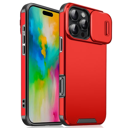 For iPhone 16 Pro Sliding Camshield TPU + PC Phone Case(Red) - iPhone 16 Pro Cases by buy2fix | Online Shopping UK | buy2fix