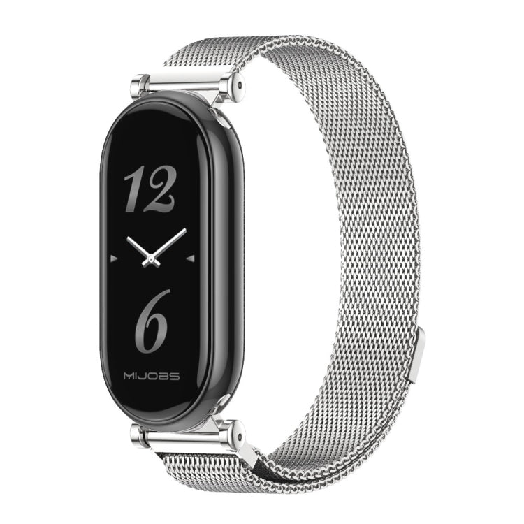 For Xiaomi Mi Band 8 / 9 / 9 NFC Mijobs GT4 Milan Magnetic Metal Watch Band(Silver) - Watch Bands by MIJOBS | Online Shopping UK | buy2fix