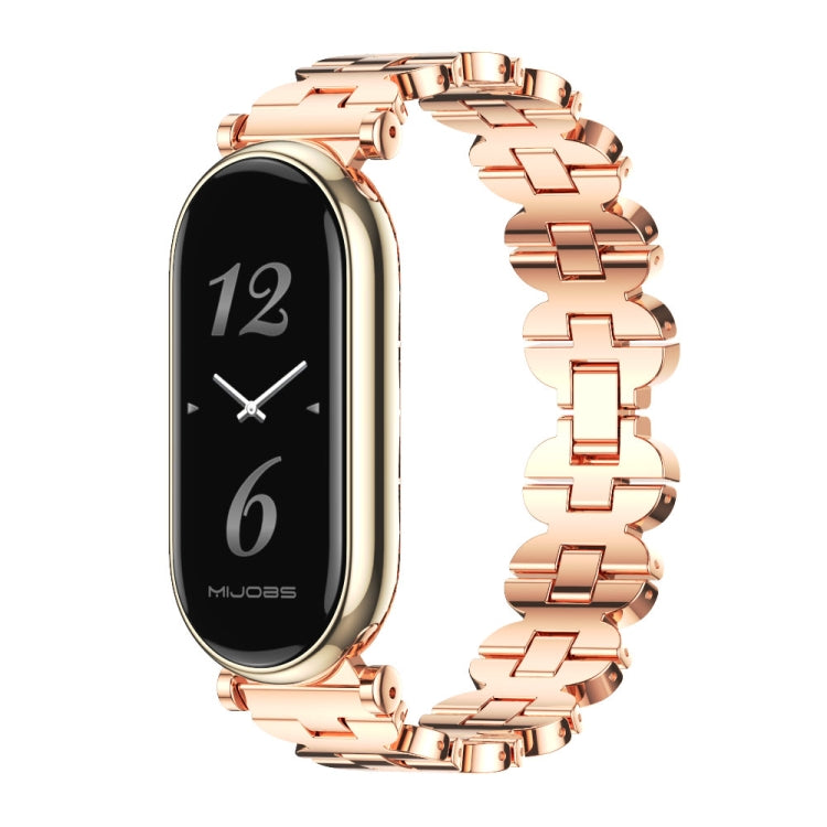 For Xiaomi Mi Band 8 Mijobs GT4 Bone Chain Metal Watch Band(Rose Gold) - Watch Bands by MIJOBS | Online Shopping UK | buy2fix