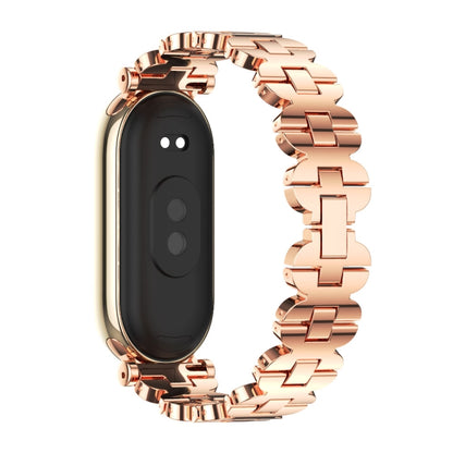 For Xiaomi Mi Band 8 Mijobs GT4 Bone Chain Metal Watch Band(Rose Gold) - Watch Bands by MIJOBS | Online Shopping UK | buy2fix