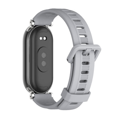 For Xiaomi Mi Band 8 / 9 / 9 NFC Mijobs GT4 Flat Hole Silicone Watch Band(Grey Silver) - Watch Bands by MIJOBS | Online Shopping UK | buy2fix