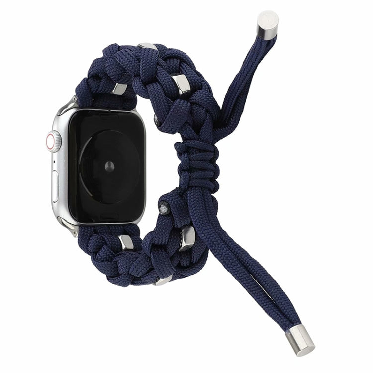 For Apple Watch Ultra 2 49mm Screw Nut Braided Paracord Watch Band(Blue) - Watch Bands by buy2fix | Online Shopping UK | buy2fix