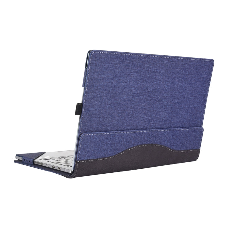 For Microsoft Surface Laptop 6 15 inch Cloth Texture Laptop Leather Case With Stand Function(Blue) - 15 inch by buy2fix | Online Shopping UK | buy2fix