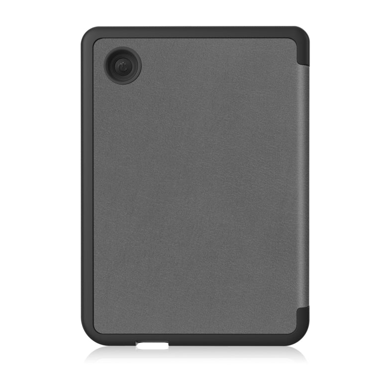 For KOBO Clara Colour 2024 / BW Solid Color Voltage Caster TPU Leather Smart Tablet Case(Grey) - Others by buy2fix | Online Shopping UK | buy2fix