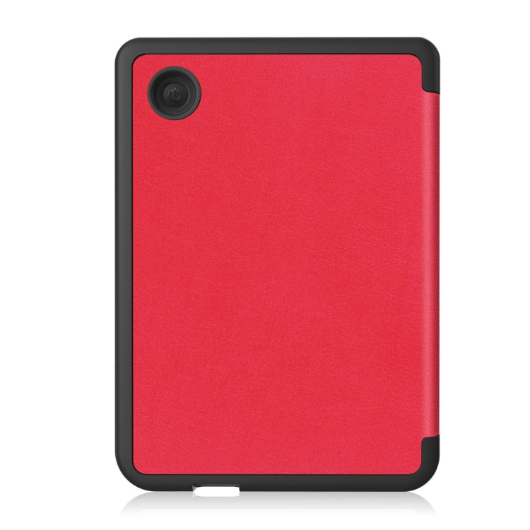 For KOBO Clara Colour 2024 / BW Solid Color Voltage Caster TPU Leather Smart Tablet Case(Red) - Others by buy2fix | Online Shopping UK | buy2fix