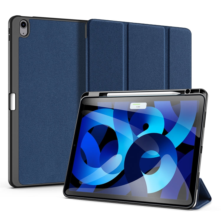 For iPad Air 13 2024 DUX DUCIS Domo Series Cloth Texture Magnetic Leather Tablet Case(Blue) - iPad Air 13 2024 Cases by DUX DUCIS | Online Shopping UK | buy2fix