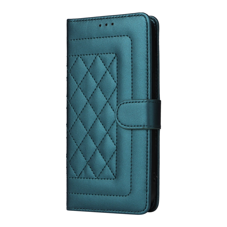 For iPhone 16 Diamond Lattice Leather Flip Phone Case(Green) - iPhone 16 Cases by buy2fix | Online Shopping UK | buy2fix