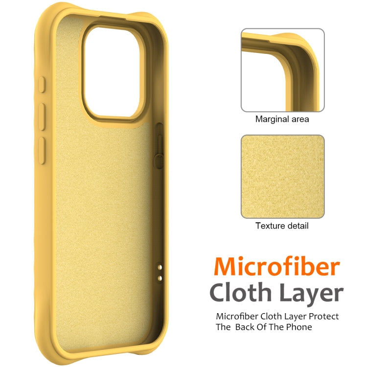 For iPhone 16 Pro Wave Texture MagSafe Magnetic Liquid Silicone Phone Case(Yellow) - iPhone 16 Pro Cases by buy2fix | Online Shopping UK | buy2fix