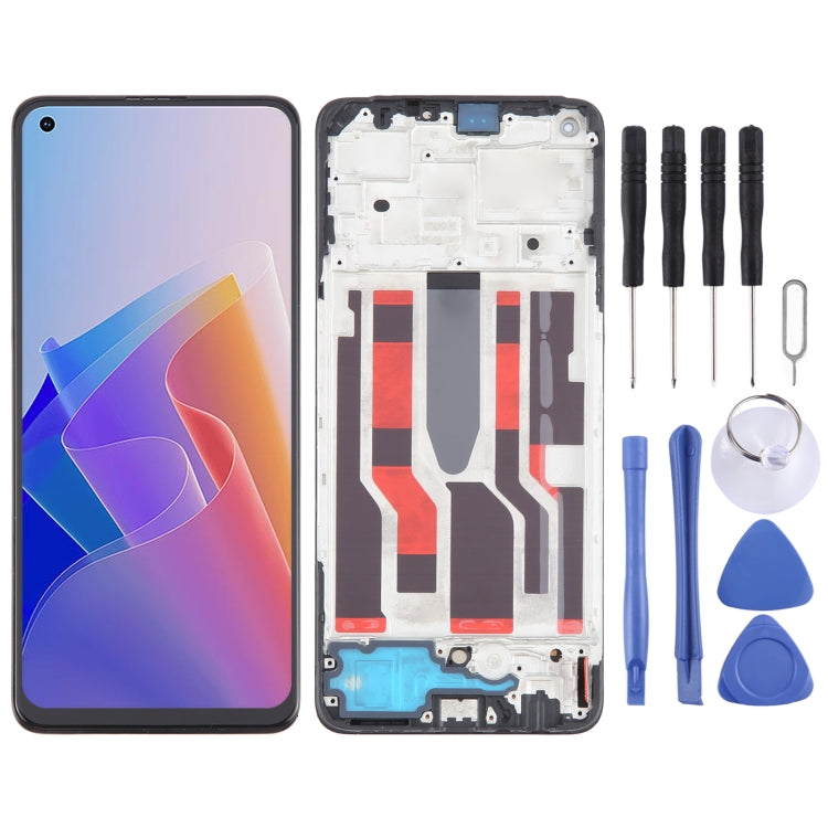 For OPPO Reno7 Z 5G Original AMOLED LCD Screen Digitizer Full Assembly with Frame - LCD Screen by buy2fix | Online Shopping UK | buy2fix