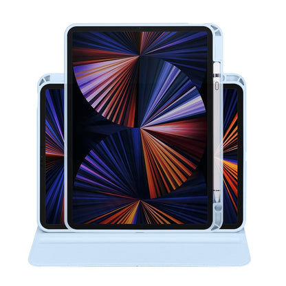 For iPad Pro 11 2024 Acrylic 360 Degree Rotation Holder Leather Tablet Case(Ice Blue) - iPad Pro 11 2024 Cases by buy2fix | Online Shopping UK | buy2fix