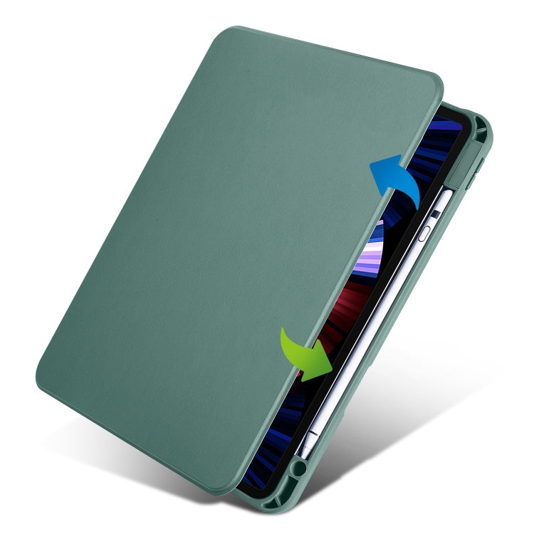 For iPad Pro 13 2024 Acrylic 360 Degree Rotation Holder Leather Tablet Case(Pine Green) - iPad Pro 13 2024 Cases by buy2fix | Online Shopping UK | buy2fix