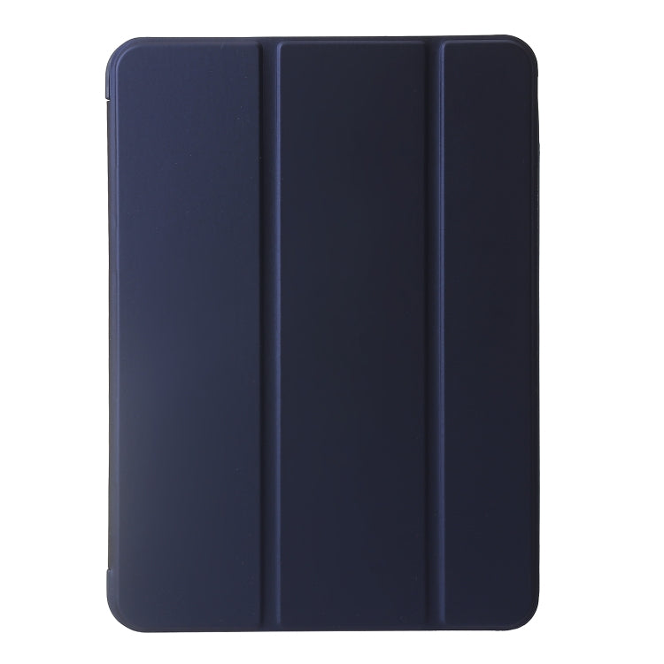 For iPad Air 11 2024 Three-fold Holder Flip Tablet Leather Case(Dark Blue) - iPad Air 11 2024 Cases by buy2fix | Online Shopping UK | buy2fix