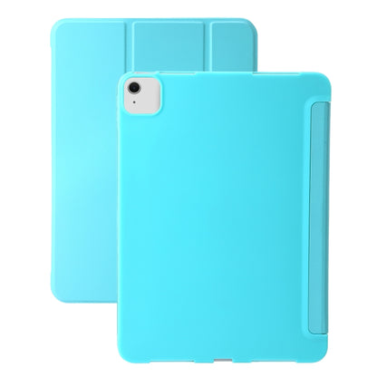 For iPad Air 11 2024 Three-fold Holder Flip Tablet Leather Case(Mint Blue) - iPad Air 11 2024 Cases by buy2fix | Online Shopping UK | buy2fix