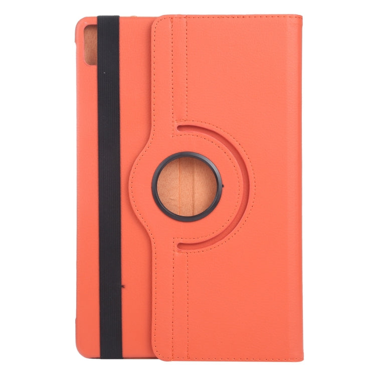 For iPad Pro 11 2024 360 Degree Rotation Litchi Texture Leather Tablet Case with Holder(Orange) - iPad Pro 11 2024 Cases by buy2fix | Online Shopping UK | buy2fix