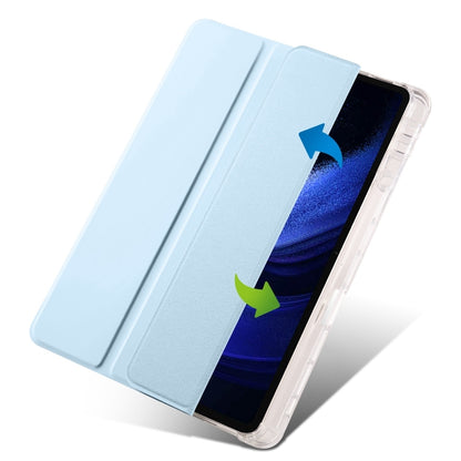 For iPad Air 13 2024 3-fold Clear TPU Smart Leather Tablet Case with Pen Slot(Ice Blue) - iPad Air 13 2024 Cases by buy2fix | Online Shopping UK | buy2fix