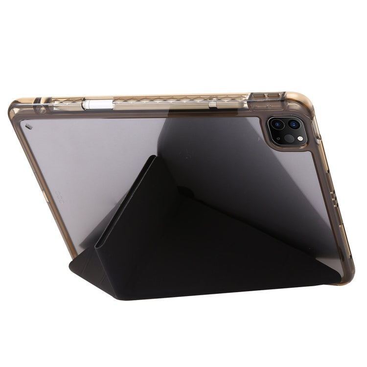 For iPad Pro 13 2024 Clear Acrylic Deformation Leather Tablet Case(Black) - iPad Pro 13 2024 Cases by buy2fix | Online Shopping UK | buy2fix