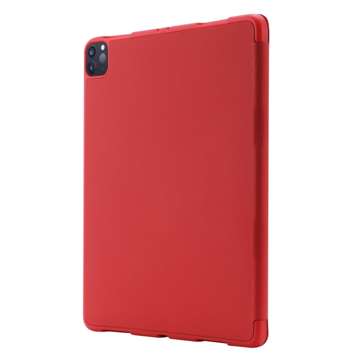 For iPad Air 13 2024 Skin Feel Tri-fold Leather Tablet Case with Pen Slot(Red) - iPad Air 13 2024 Cases by buy2fix | Online Shopping UK | buy2fix