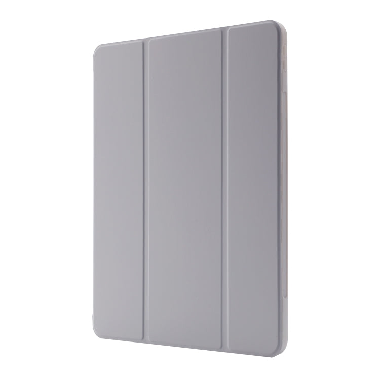 For iPad Air 13 2024 Skin Feel Tri-fold Leather Tablet Case with Pen Slot(Grey) - iPad Air 13 2024 Cases by buy2fix | Online Shopping UK | buy2fix