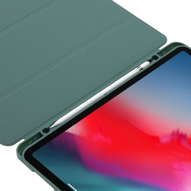 For iPad Pro 13 2024 Skin Feel Tri-fold Leather Tablet Case with Pen Slot(Matcha Green) - iPad Pro 13 2024 Cases by buy2fix | Online Shopping UK | buy2fix