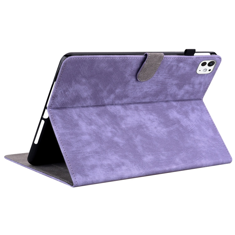 For iPad Pro 11 2024 Embossed Tiger Pattern Leather Tablet Case(Purple) - iPad Pro 11 2024 Cases by buy2fix | Online Shopping UK | buy2fix