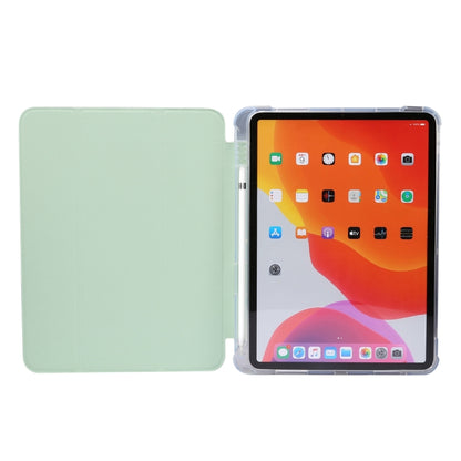 For iPad Air 11 2024 3-folding Electric Pressed Skin Texture Leather Tablet Case(Green) - iPad Air 11 2024 Cases by buy2fix | Online Shopping UK | buy2fix