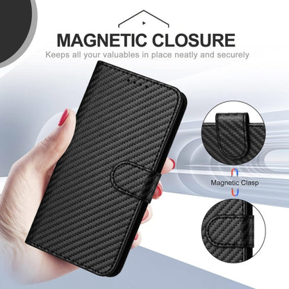 For iPhone 16 Pro Max YX0070 Carbon Fiber Buckle Leather Phone Case with Lanyard(Black) - iPhone 16 Pro Max Cases by buy2fix | Online Shopping UK | buy2fix