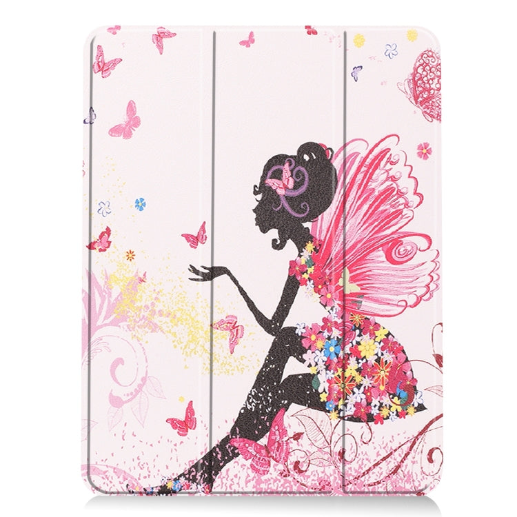 For iPad Air 11 2024 Custer Painted 3-Fold Holder Smart Leather Tablet Case(Elf Girl) - iPad Air 11 2024 Cases by buy2fix | Online Shopping UK | buy2fix