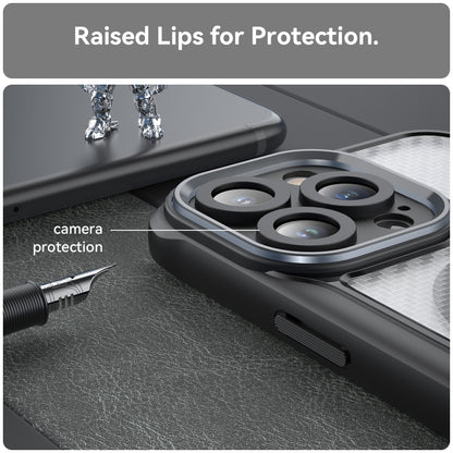 For iPhone 15 Pro Max Carbon Fiber Texture MagSafe Translucent Phone Case(Black) - iPhone 15 Pro Max Cases by buy2fix | Online Shopping UK | buy2fix