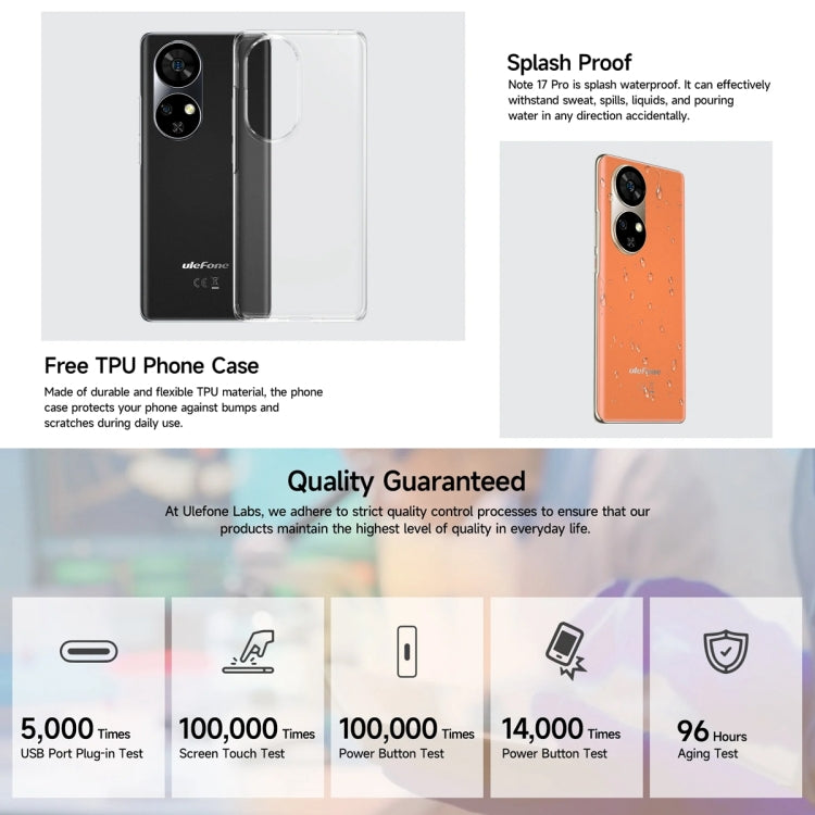 [HK Warehouse] Ulefone Note 17 Pro, 12GB+256GB, Screen Fingerprint, 6.78 inch Android 13 MediaTek Helio G99 MTK6789 Octa Core, NFC, Network: 4G(Amber Orange) - Ulefone by Ulefone | Online Shopping UK | buy2fix