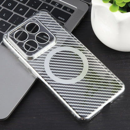 For Xiaomi 14 Pro 6D Plated Carbon Fiber Clear Magsafe PC Phone Case(Starlight Silver) - 14 Pro Cases by buy2fix | Online Shopping UK | buy2fix