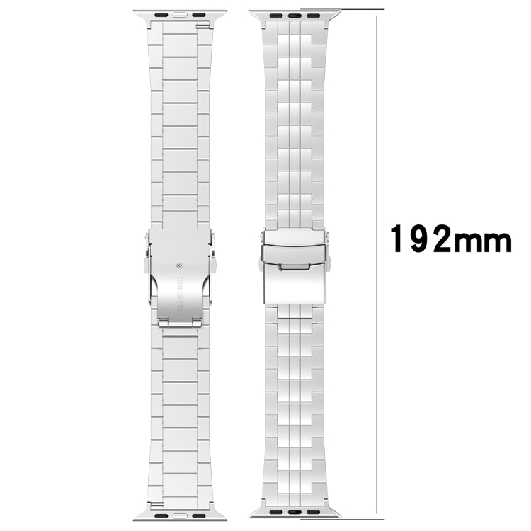 For Apple Watch Series 3 42mm Armor 5-bead Titanium Watch Band(Silver) - Watch Bands by buy2fix | Online Shopping UK | buy2fix