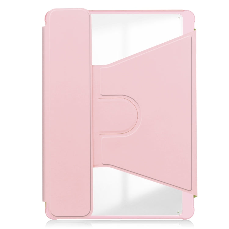 For iPad Air 13 2024 Transparent Rotation Smart Leather Tablet Case(Pink) - iPad Air 13 2024 Cases by buy2fix | Online Shopping UK | buy2fix