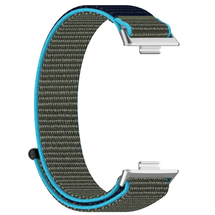 For Huawei Watch Fit3 Nylon Loop Hook and Loop Fastener Watch Band(Grey Blue) - Watch Bands by buy2fix | Online Shopping UK | buy2fix