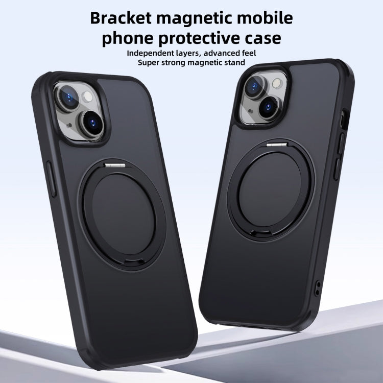 For iPhone 13 Pro MagSafe Holder PC Hybrid TPU Phone Case(Matte Black) - iPhone 13 Pro Cases by buy2fix | Online Shopping UK | buy2fix