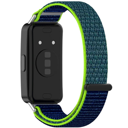 For Huawei Band 9 / 9 NFC / 8 / 8 NFC Nylon Loop Hook and Loop Fastener Watch Band(Lime Green) - Watch Bands by buy2fix | Online Shopping UK | buy2fix