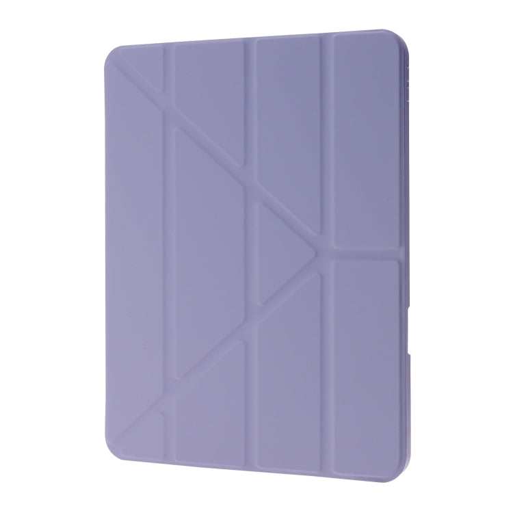 For iPad Air 11 2024 Deformation Transparent Acrylic Leather Tablet Case(Lavender Grey) - iPad Air 11 2024 Cases by buy2fix | Online Shopping UK | buy2fix