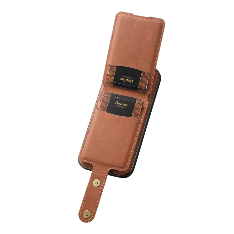 For iPhone 13 Pro Max Denior D14 NK Retro Pattern MagSafe Magnetic Card Holder Leather Phone Case(Brown) - iPhone 13 Pro Max Cases by Denior | Online Shopping UK | buy2fix