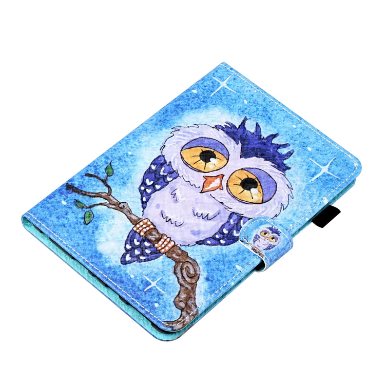 For iPad Pro 11 2024 Coloured Drawing Stitching Smart Leather Tablet Case(Blue Owl) - iPad Pro 11 2024 Cases by buy2fix | Online Shopping UK | buy2fix