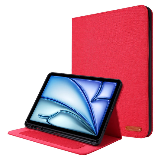 For iPad Air 13 2024 Fabric Leather Tablet Case(Red) - iPad Air 13 2024 Cases by buy2fix | Online Shopping UK | buy2fix