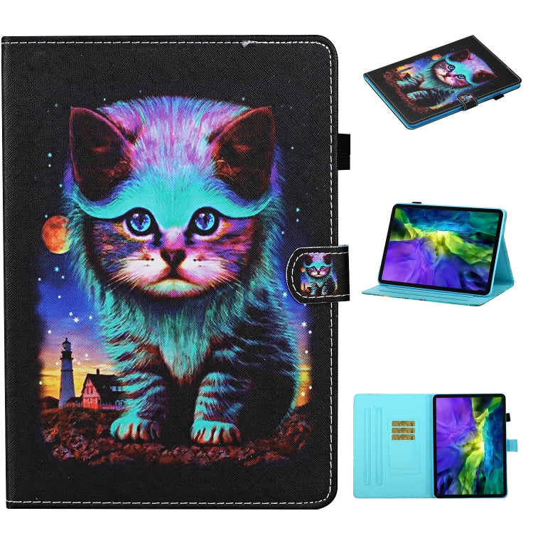 For iPad Pro 11 2024 Coloured Drawing Stitching Smart Leather Tablet Case(Night Cat) - iPad Pro 11 2024 Cases by buy2fix | Online Shopping UK | buy2fix