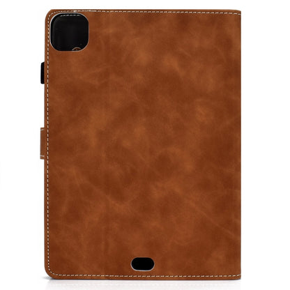 For iPad Pro 11 2024 Cowhide Texture Tablet Leather Smart Case(Brown) - iPad Pro 11 2024 Cases by buy2fix | Online Shopping UK | buy2fix