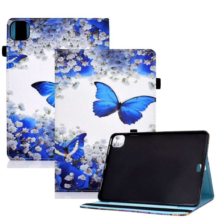 For iPad Pro 11 2024 Painted Elastic Band Smart Leather Tablet Case(Flower Butterfly) - iPad Pro 11 2024 Cases by buy2fix | Online Shopping UK | buy2fix