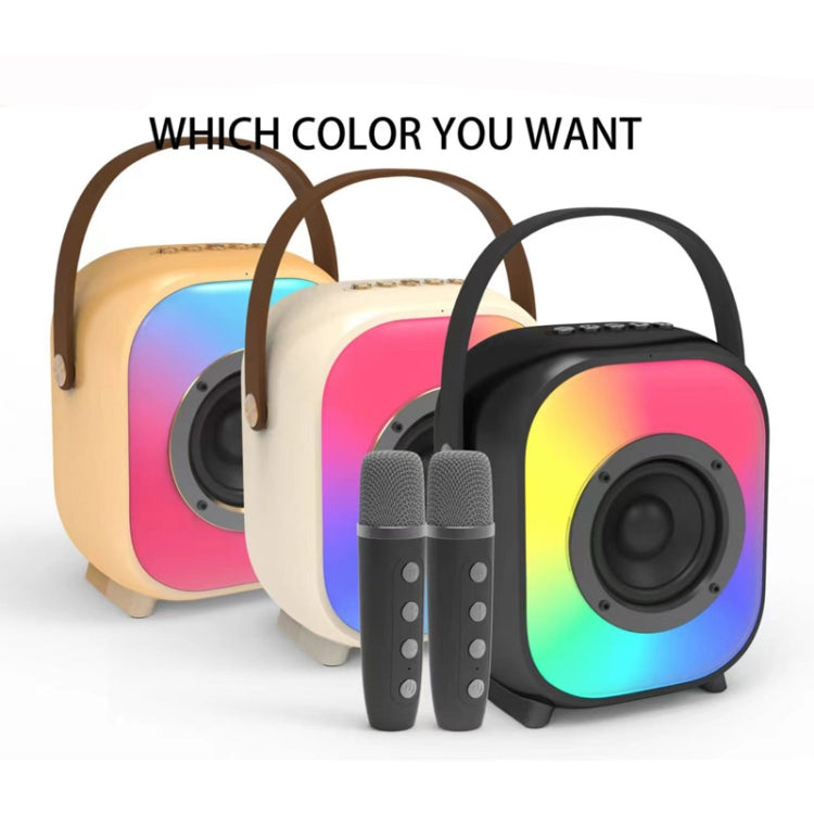 NewRixing NR168W Portable Colorful Bluetooth Speaker Home Dual Mic Karaoke Speaker(Coffee) - Desktop Speaker by NewRixing | Online Shopping UK | buy2fix