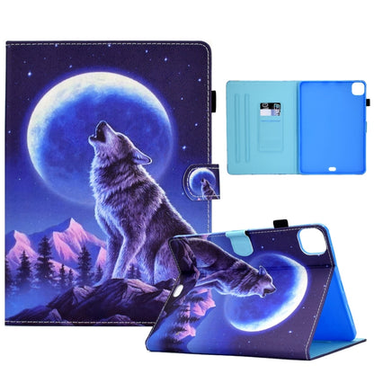 For iPad Pro 11 2024 Painted Stitching Smart Leather Tablet Case(Night Wolf) - iPad Pro 11 2024 Cases by buy2fix | Online Shopping UK | buy2fix