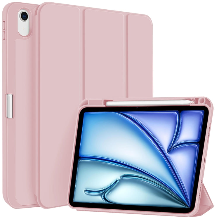 For iPad Air 11 2025 / 2024 3-fold TPU Smart Leather Tablet Case with Pen Slot(Pink) - iPad Air 11 2025 / 2024 Cases by buy2fix | Online Shopping UK | buy2fix