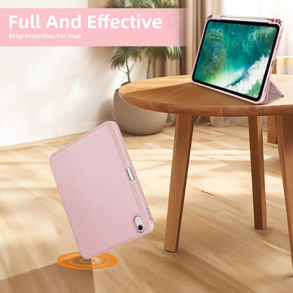 For iPad Air 11 2025 / 2024 3-fold TPU Smart Leather Tablet Case with Pen Slot(Pink) - iPad Air 11 2025 / 2024 Cases by buy2fix | Online Shopping UK | buy2fix