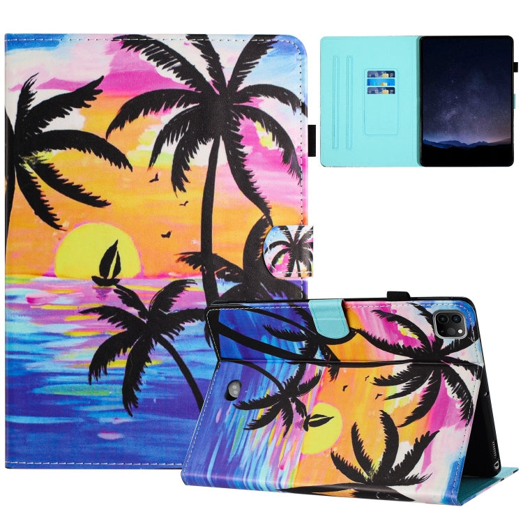 For iPad Pro 11 2024 Painted Litchi Leather Sewing Smart Tablet Case(Coconut Tree) - iPad Pro 11 2024 Cases by buy2fix | Online Shopping UK | buy2fix