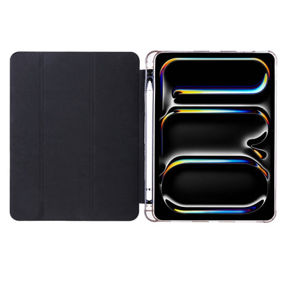 For iPad Pro 11 2024 3-fold TPU Leather Smart Tablet Case with Pen Slot(Black) - iPad Pro 11 2024 Cases by buy2fix | Online Shopping UK | buy2fix