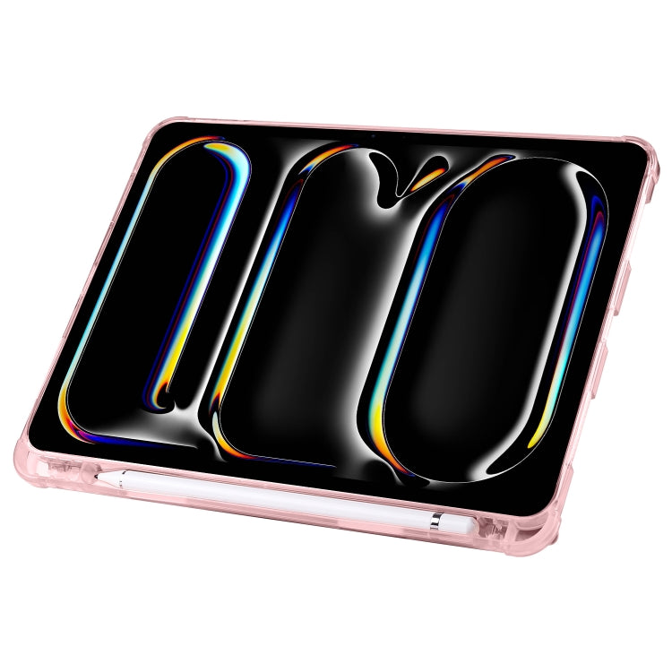 For iPad Pro 13 2024 Multi-folding TPU Leather Smart Tablet Case with Pen Slot(Pink) - iPad Pro 13 2024 Cases by buy2fix | Online Shopping UK | buy2fix