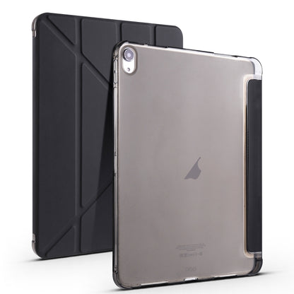 For iPad Air 11 2024 Multi-folding TPU Leather Smart Tablet Case with Pen Slot(Black) - iPad Air 11 2024 Cases by buy2fix | Online Shopping UK | buy2fix